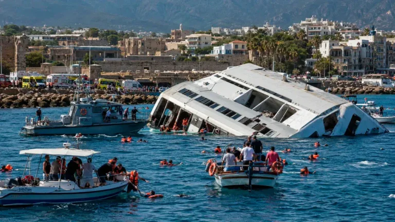 girne aciklarinda yolcu gemisi batti12 Girne açıklarında yaklaşık 260 yolcusu bulunan feribot battı
